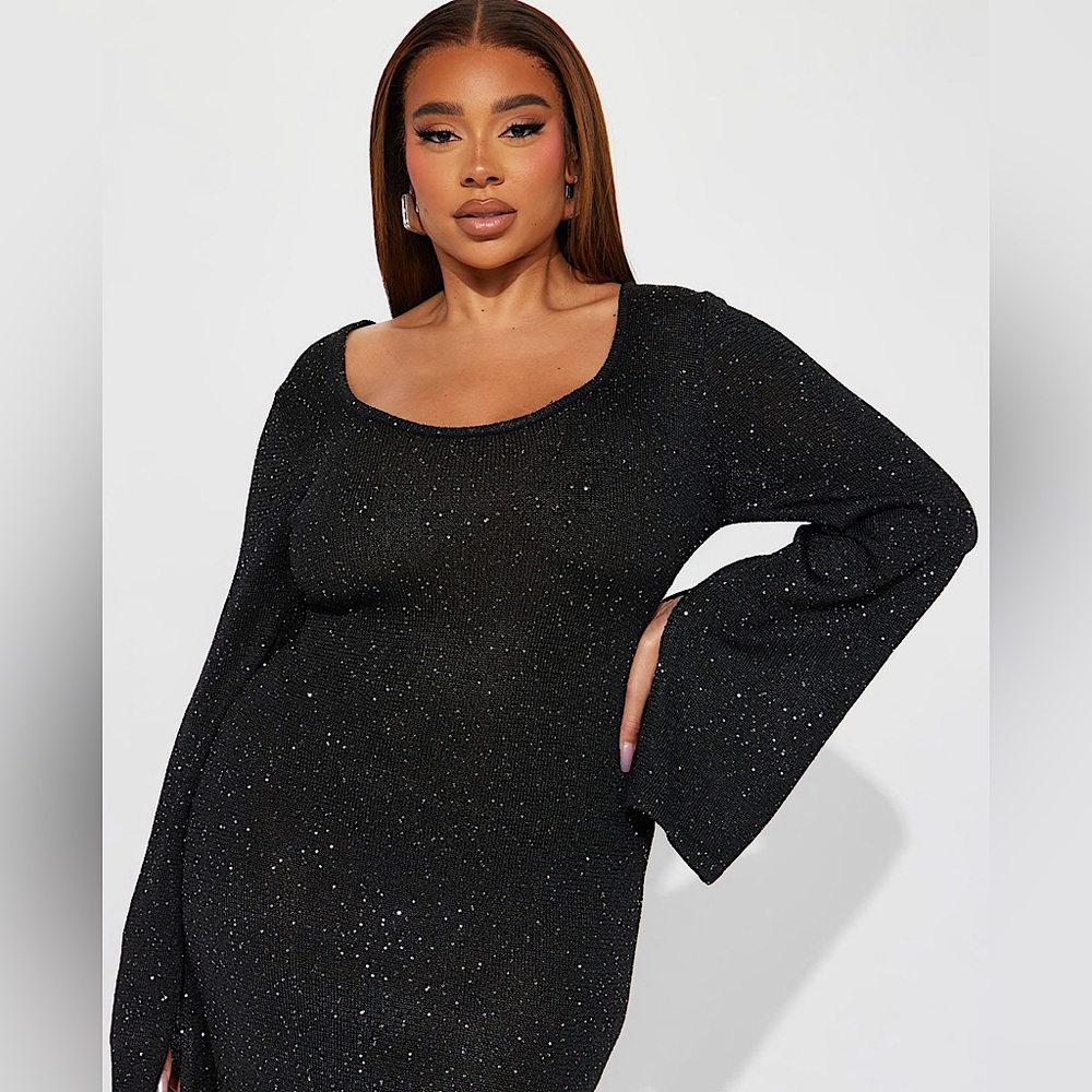 Sparkling Long Sleeve Maxi Dress